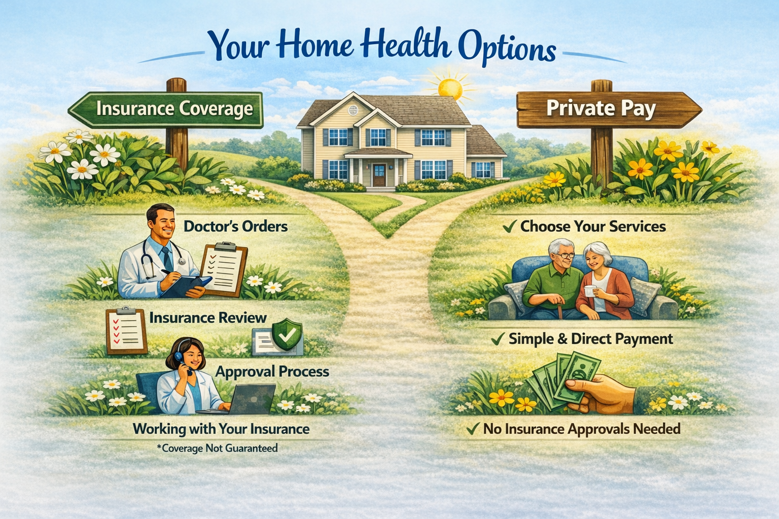 Home health care service options diagram